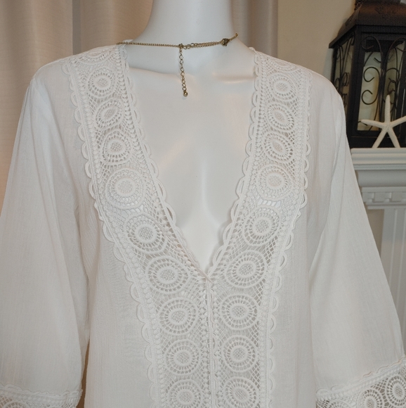 LA BLANCA Coverup, White L - Picture 5 of 14